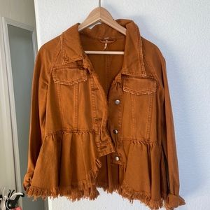 Free people orange denim jacket